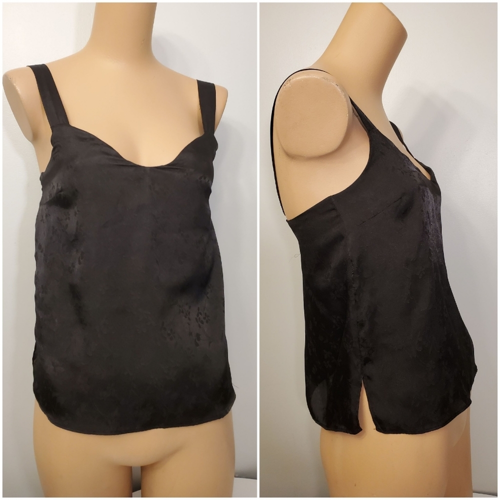 H&M Silky Black Floral Camisole Tank